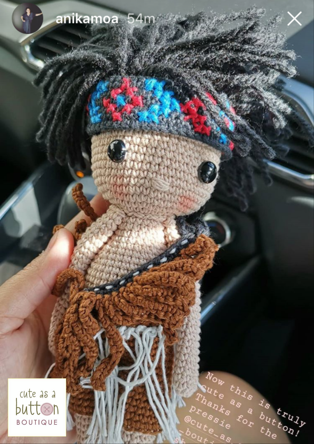 Māori Tane Doll (Handmade, crochet)