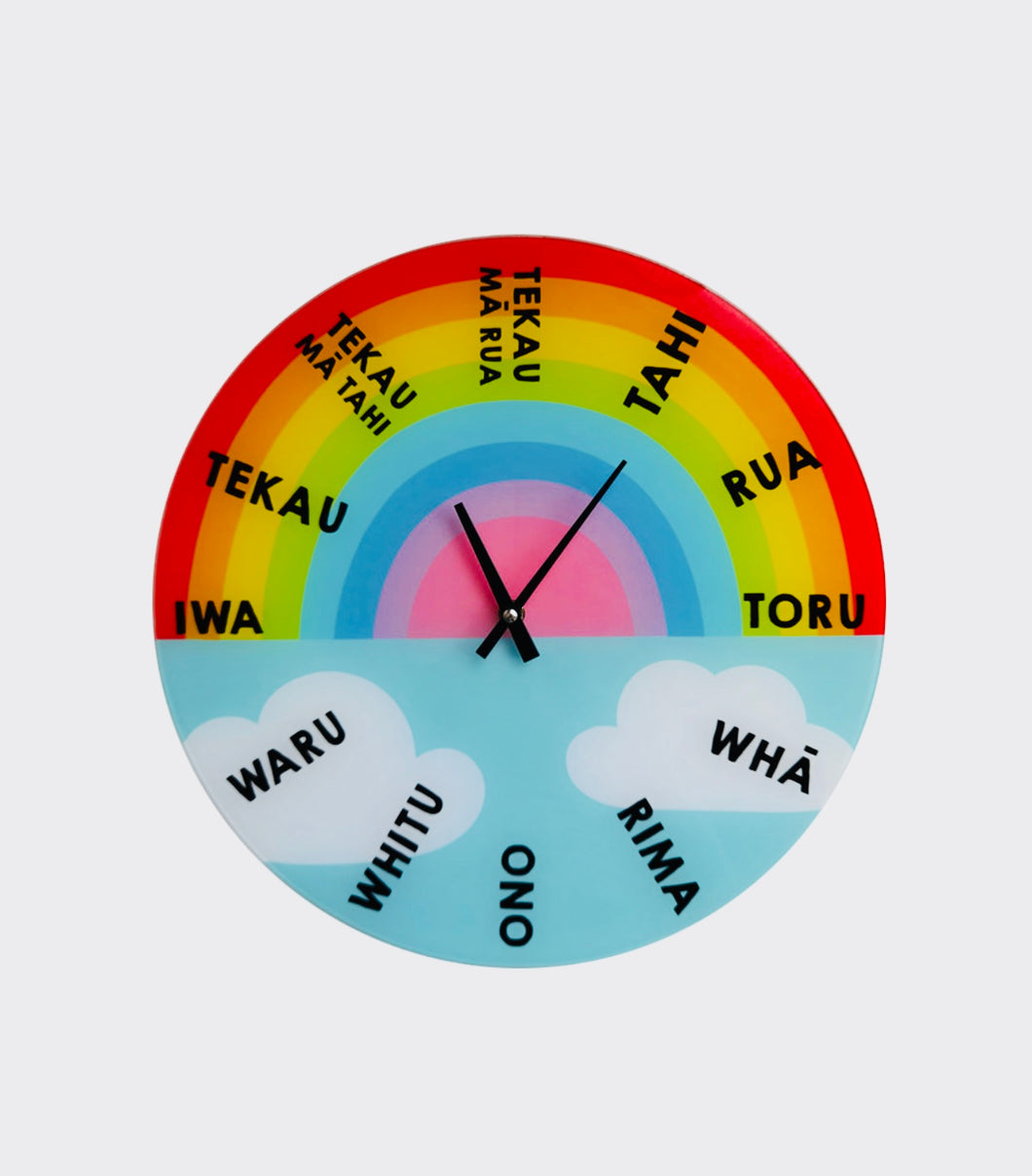 Rainbow Te Reo Māori Clock